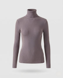 Women's Ribbed Fine Knit Textured Turtleneck Sweater — View 13