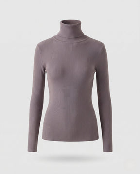 Women's Ribbed Fine Knit Textured Turtleneck Sweater — View 13