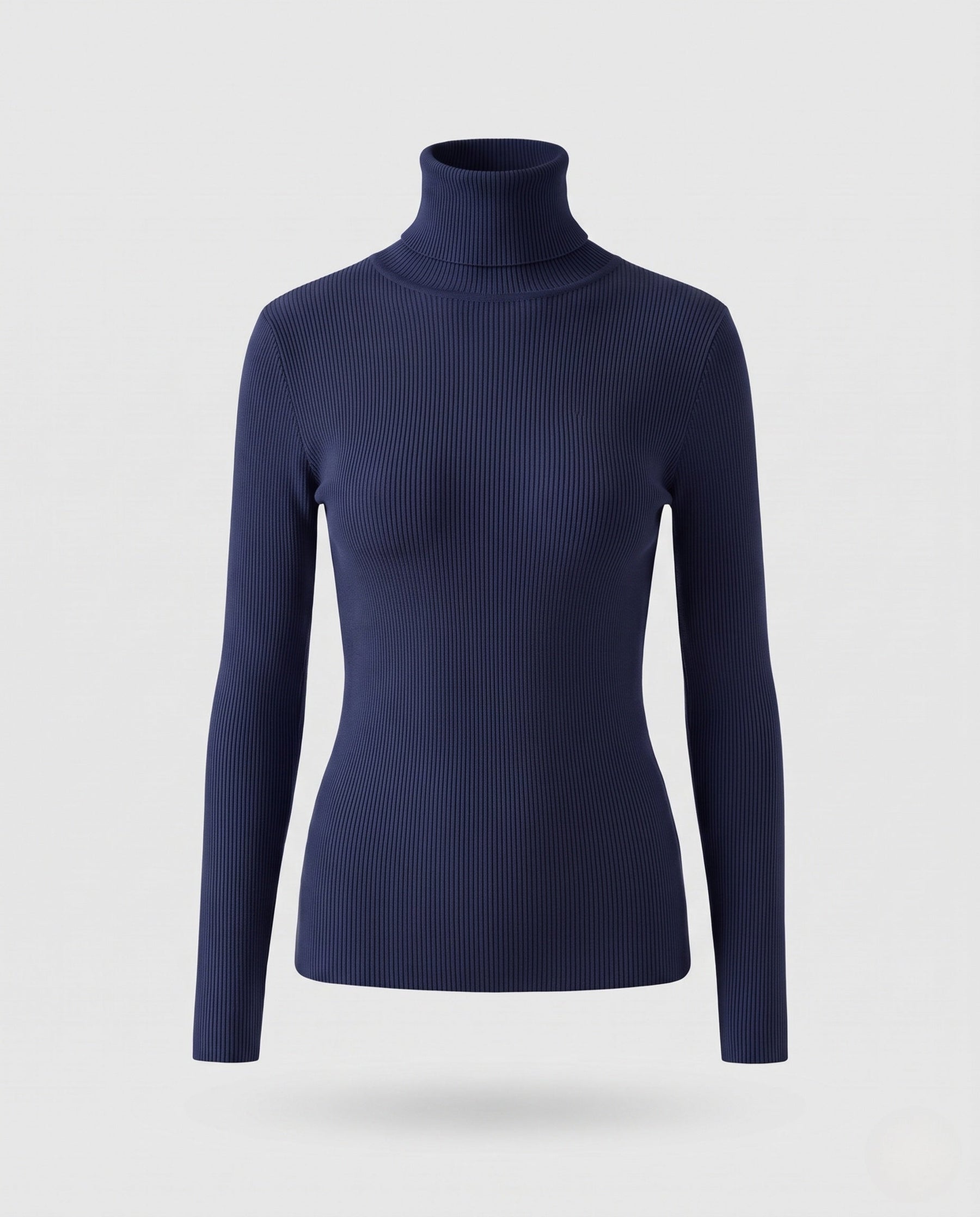 Women's Ribbed Fine Knit Textured Turtleneck Sweater — View 18