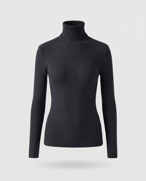 Women's Ribbed Fine Knit Textured Turtleneck Sweater — View 11