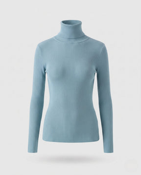 Women's Ribbed Fine Knit Textured Turtleneck Sweater — View 19