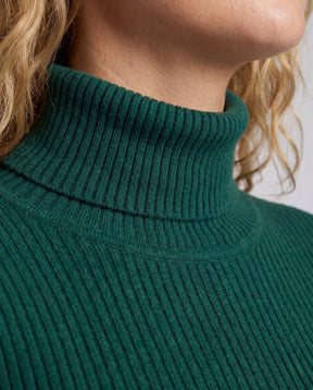 Women's Ribbed Fine Knit Turtleneck Sweater — View 3