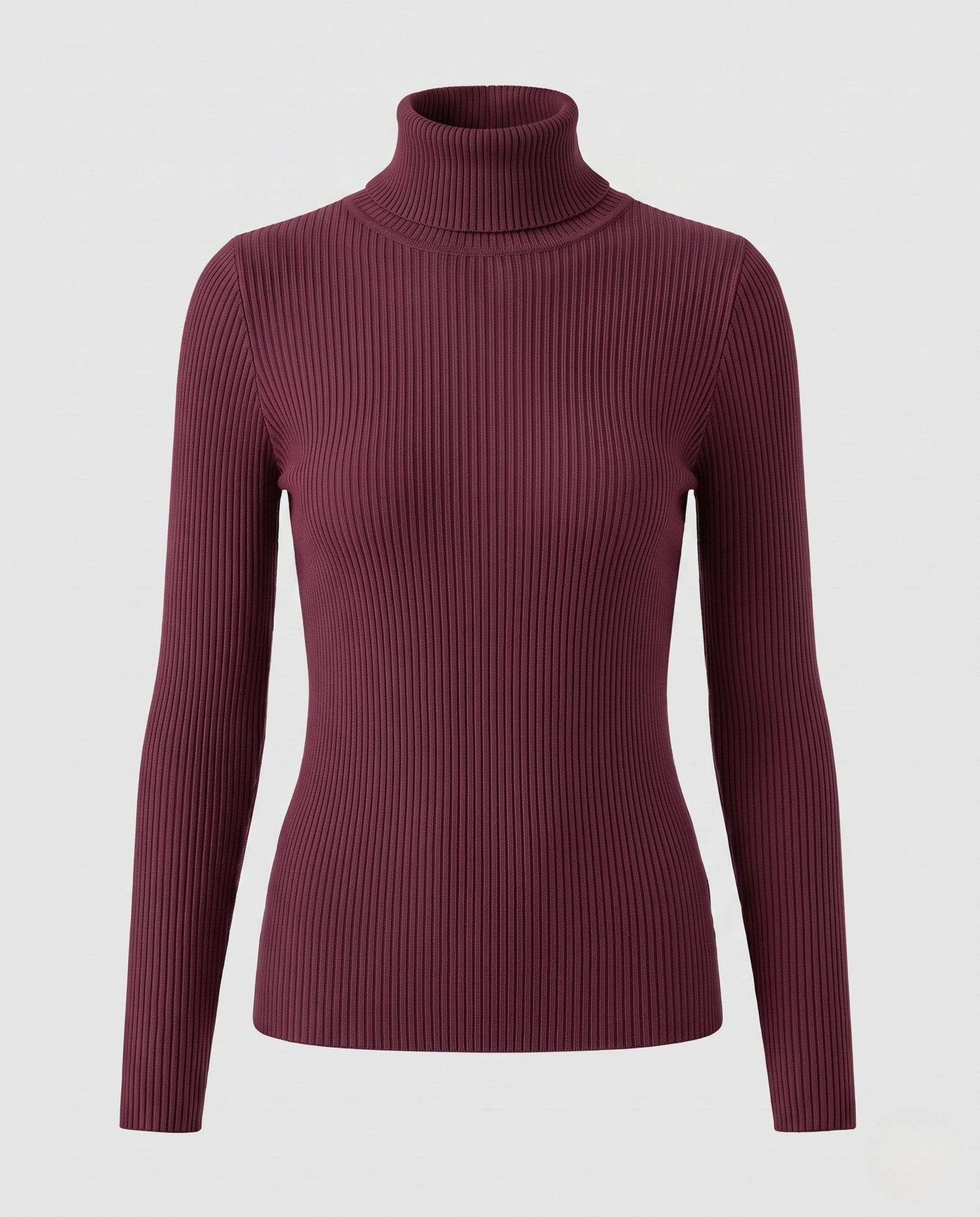 Women's Ribbed Fine Knit Turtleneck Sweater — View 22
