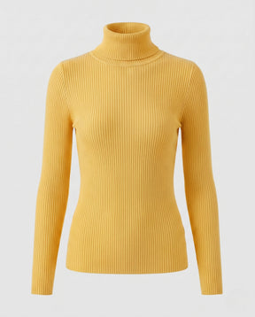 Women's Ribbed Fine Knit Turtleneck Sweater — View 12