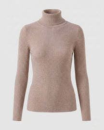 Women's Ribbed Fine Knit Turtleneck Sweater — View 6