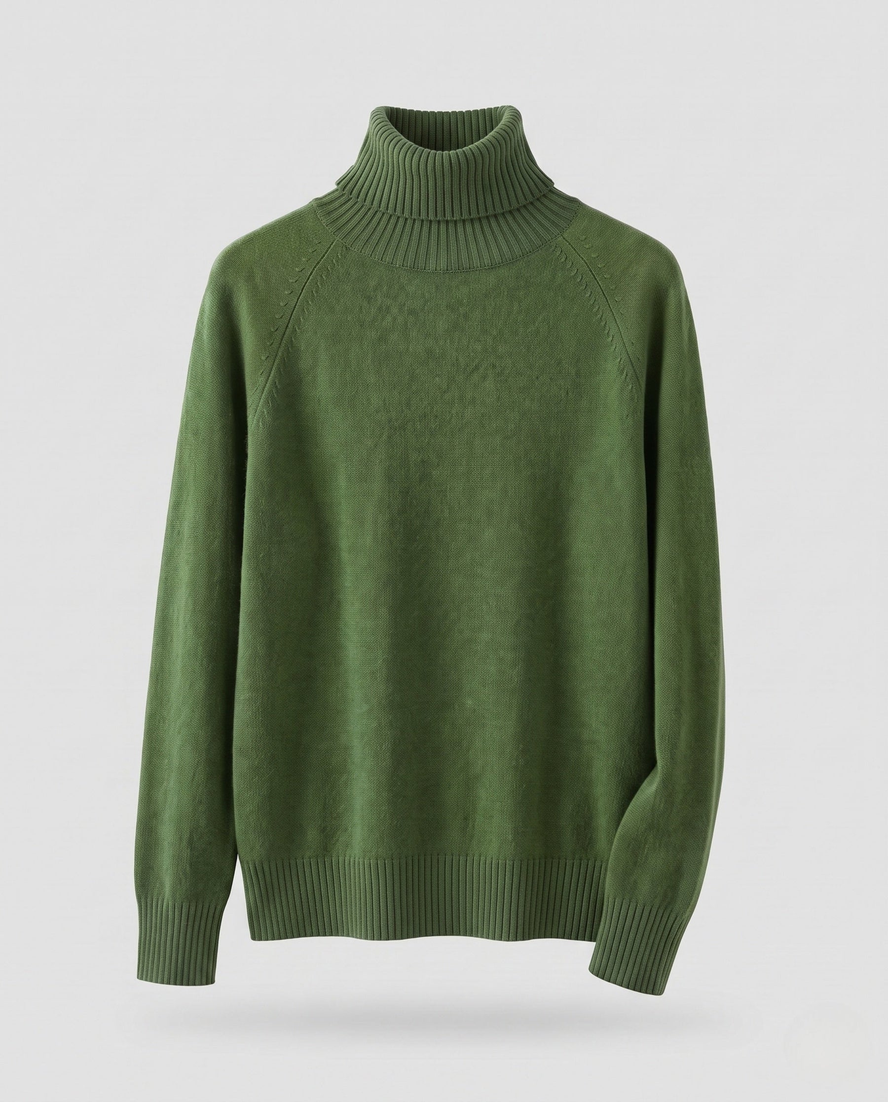 Women's Ribbed Fine Knit Raglan Sleeve Turtleneck Sweater — View 8