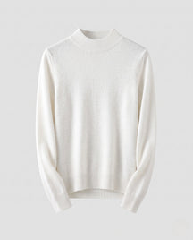 Women's Cashmere Fitted Ribbed Turtleneck Sweater — View 8