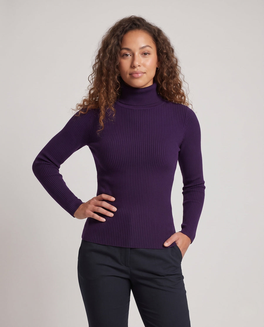 Women's Ribbed Turtleneck Sweater — View 2