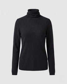 Women's Cashmere Blend Fine Knit Turtleneck Sweater — View 12