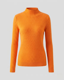 Women's Ribbed Fine Knit Turtleneck Sweater — View 15