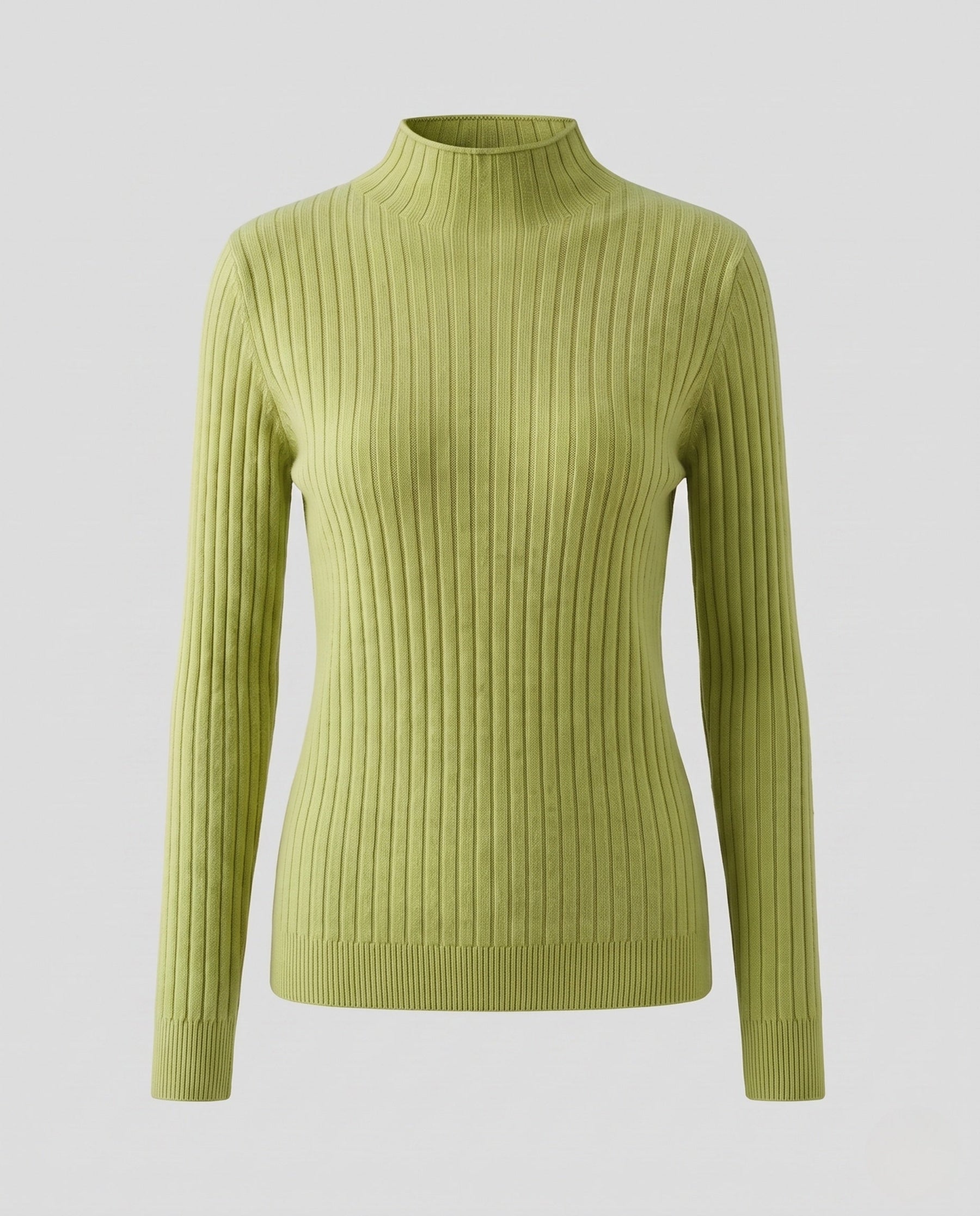 Women's Ribbed Fine Knit Turtleneck Sweater — View 20