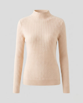 Women's Ribbed Fine Knit Turtleneck Sweater — View 6
