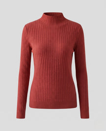 Women's Ribbed Fine Knit Turtleneck Sweater — View 19
