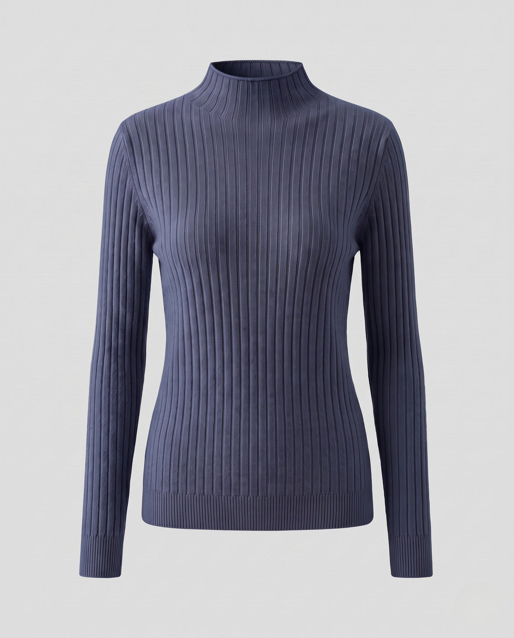 Women's Ribbed Fine Knit Turtleneck Sweater — View 10