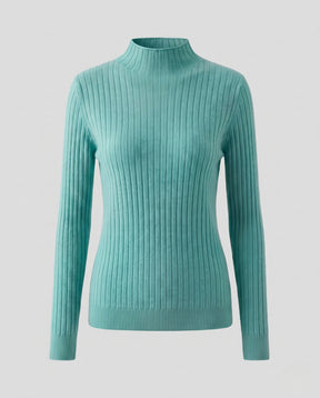 Women's Ribbed Fine Knit Turtleneck Sweater — View 14