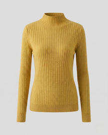 Women's Ribbed Fine Knit Turtleneck Sweater — View 7