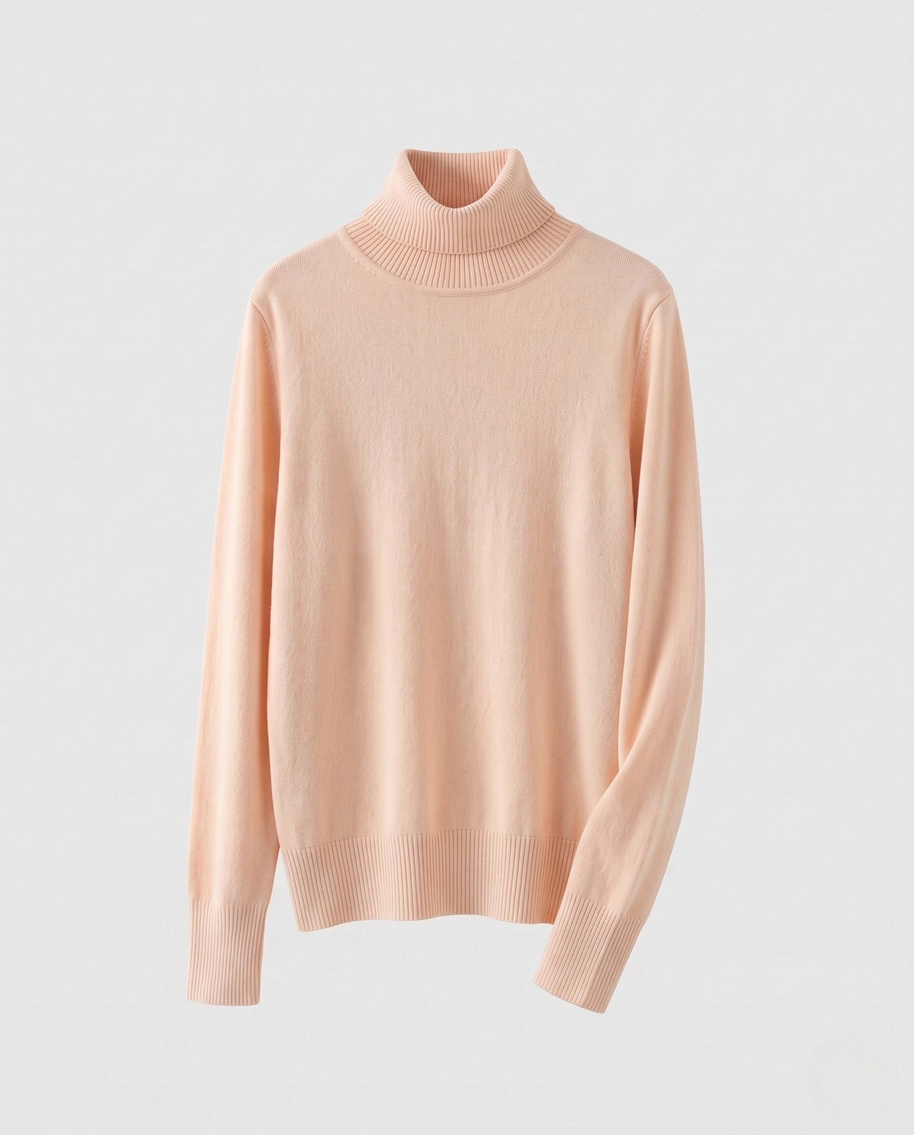Women's Ribbed Fine Knit Thumbhole Turtleneck Sweater — View 10
