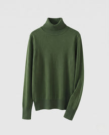 Women's Ribbed Fine Knit Thumbhole Turtleneck Sweater — View 11