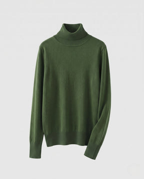 Women's Ribbed Fine Knit Thumbhole Turtleneck Sweater — View 11