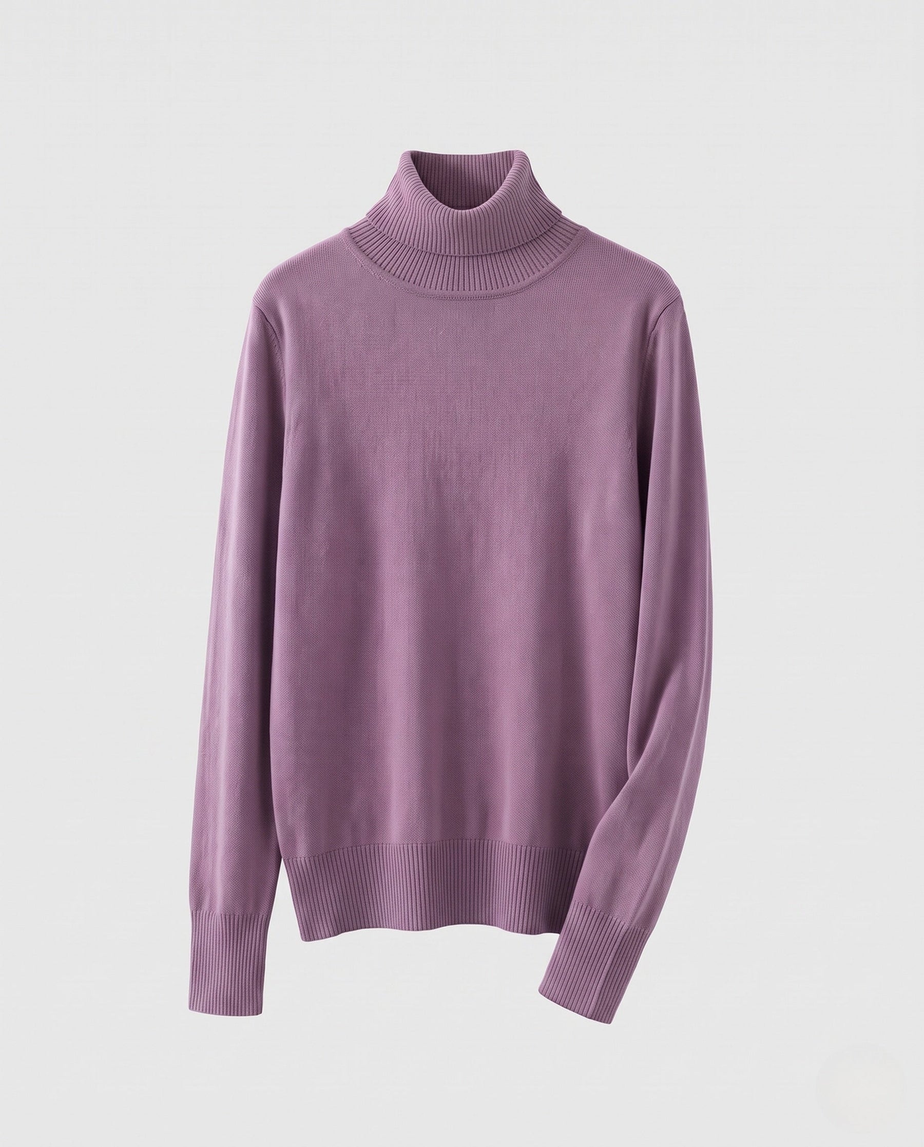 Women's Ribbed Fine Knit Thumbhole Turtleneck Sweater — View 13
