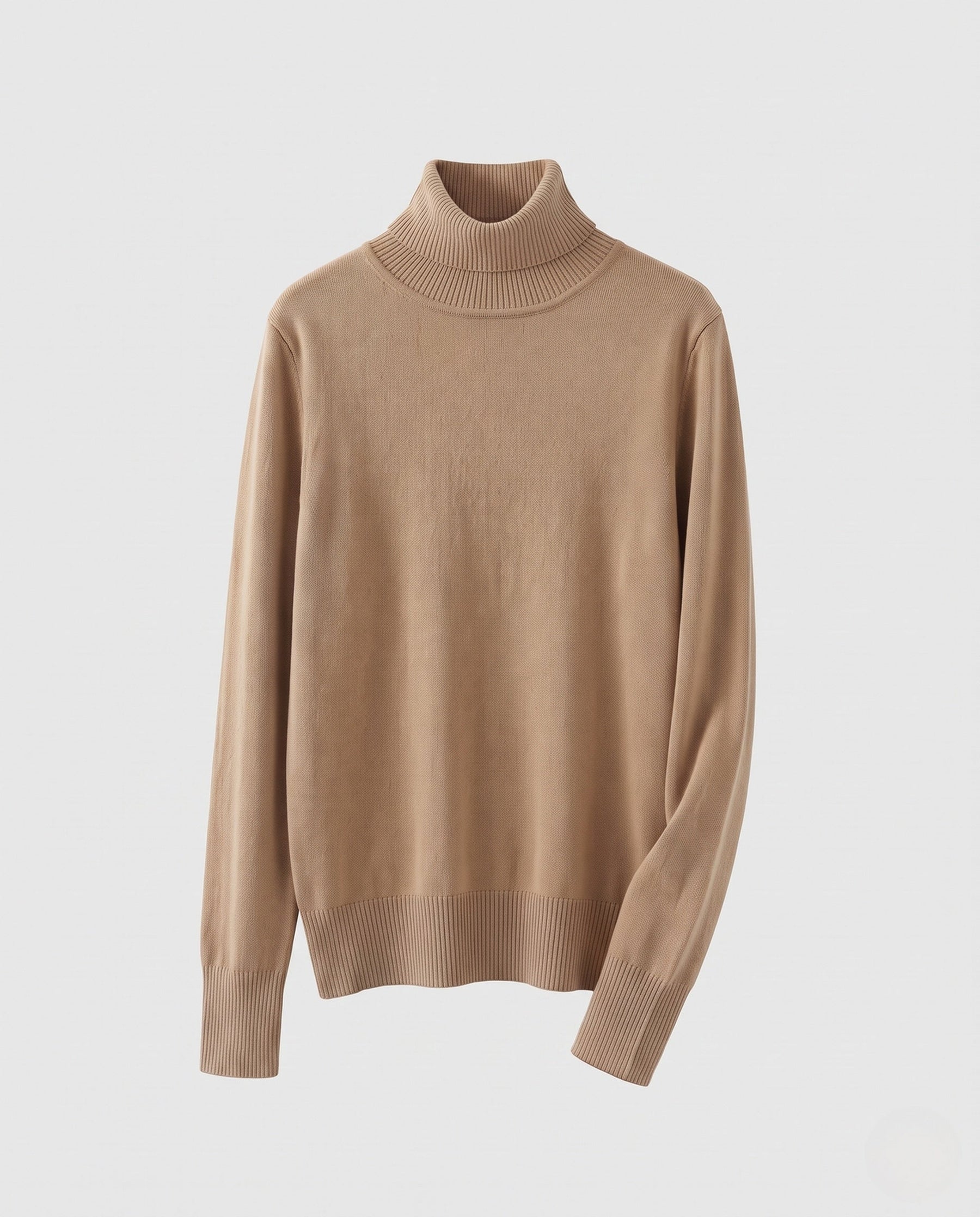 Women's Ribbed Fine Knit Thumbhole Turtleneck Sweater — View 14