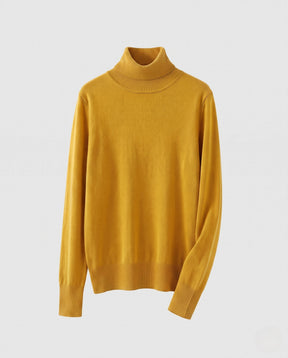 Women's Ribbed Fine Knit Thumbhole Turtleneck Sweater — View 6