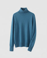 Women's Ribbed Fine Knit Thumbhole Turtleneck Sweater — View 5