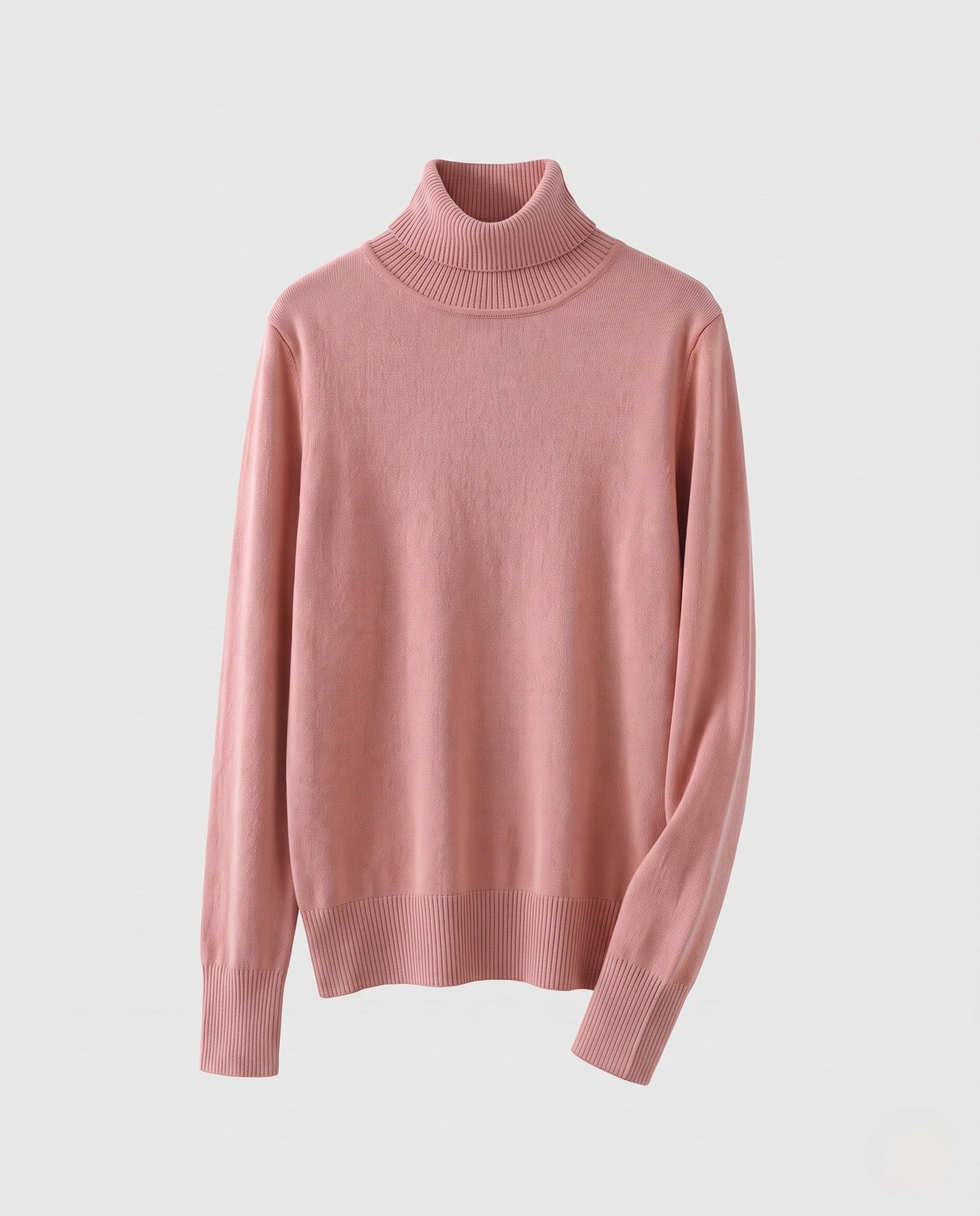 Women's Ribbed Fine Knit Thumbhole Turtleneck Sweater — View 7