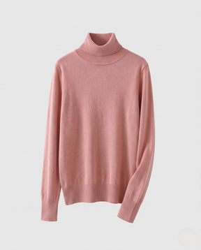 Women's Ribbed Fine Knit Thumbhole Turtleneck Sweater — View 7