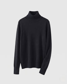 Women's Ribbed Fine Knit Thumbhole Turtleneck Sweater — View 12