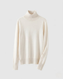Women's Ribbed Fine Knit Thumbhole Turtleneck Sweater — View 15