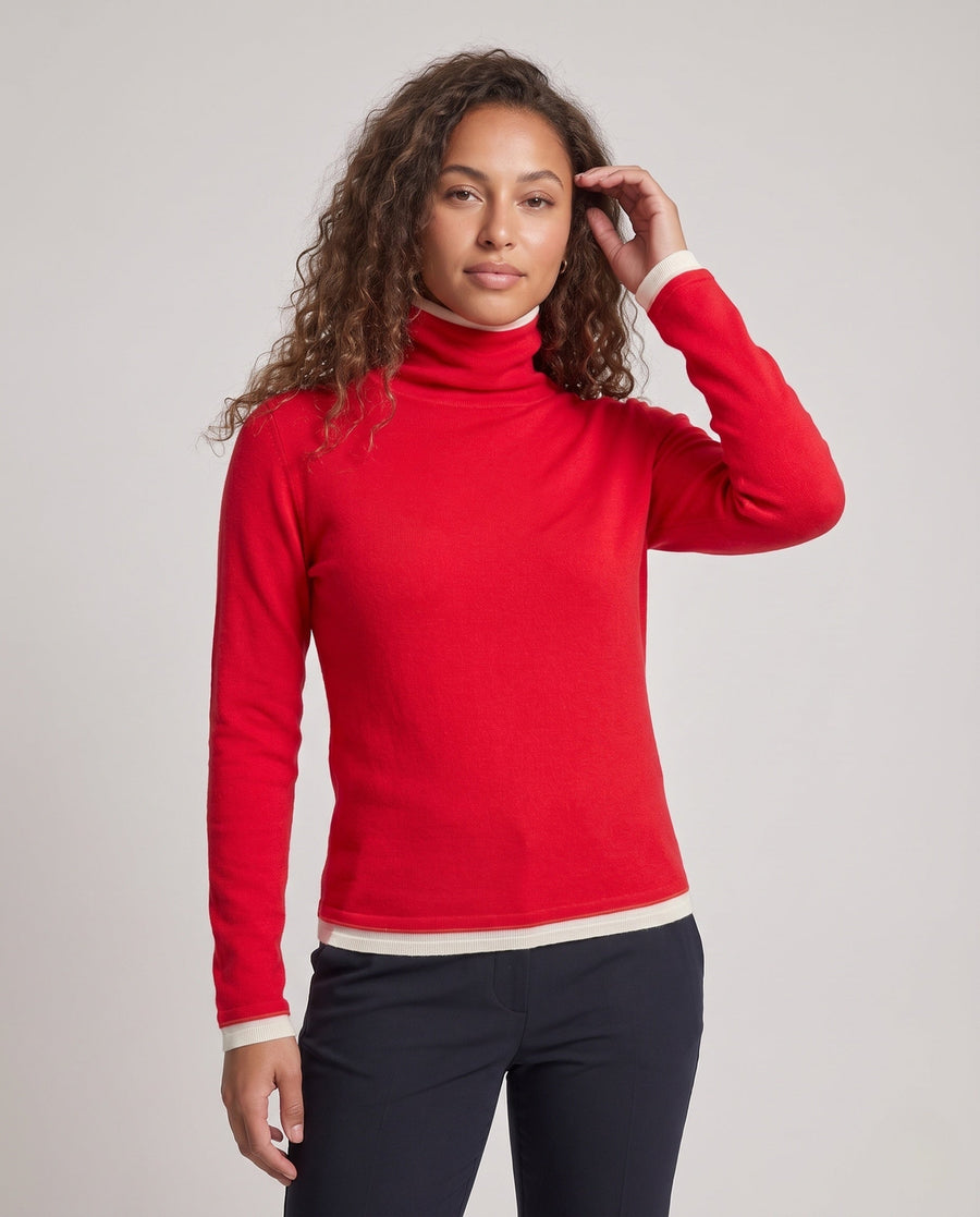 Women's Fine Knit Turtleneck Sweater — View 2