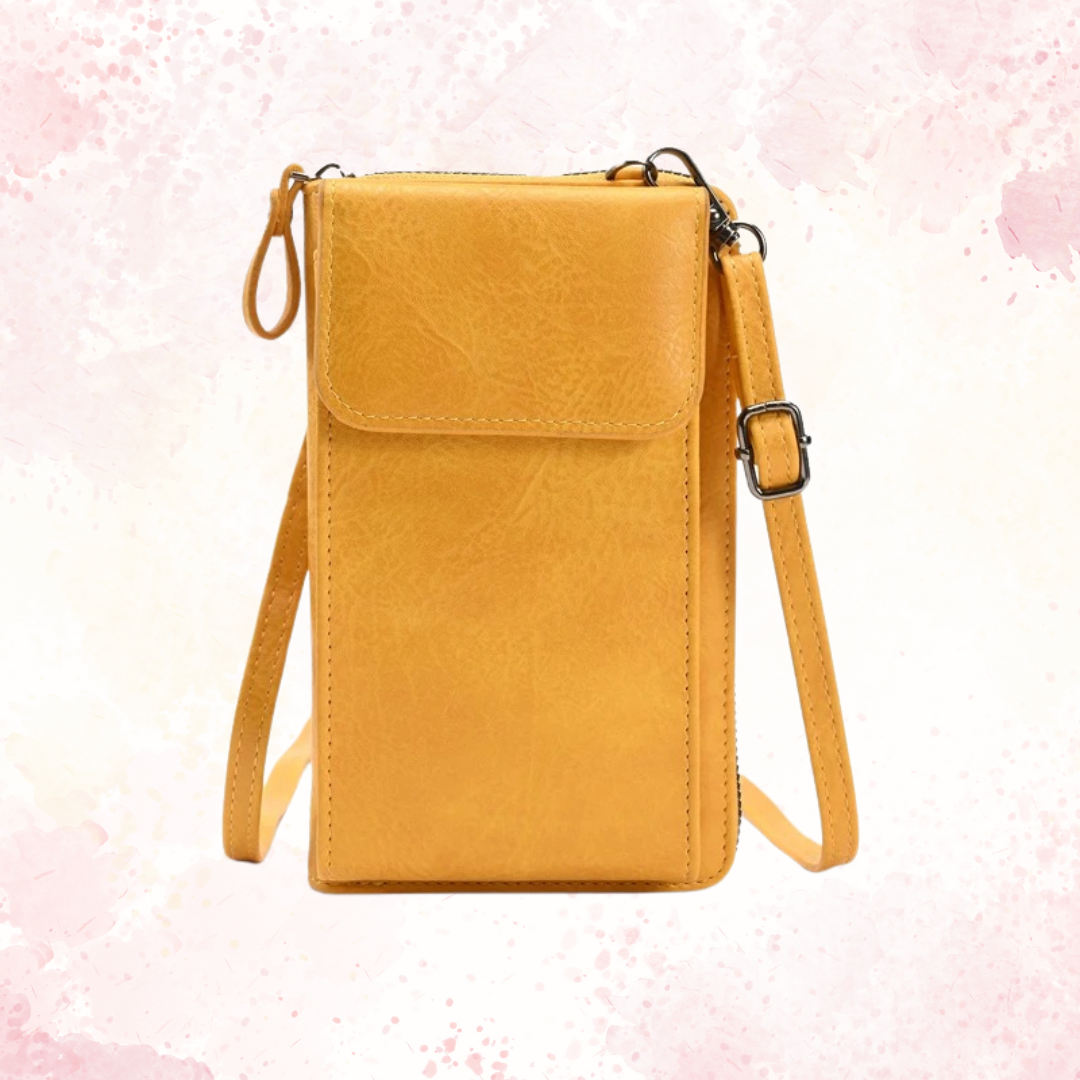 Women's Compact Vertical Crossbody Purse in Yellow by Juana Fashion