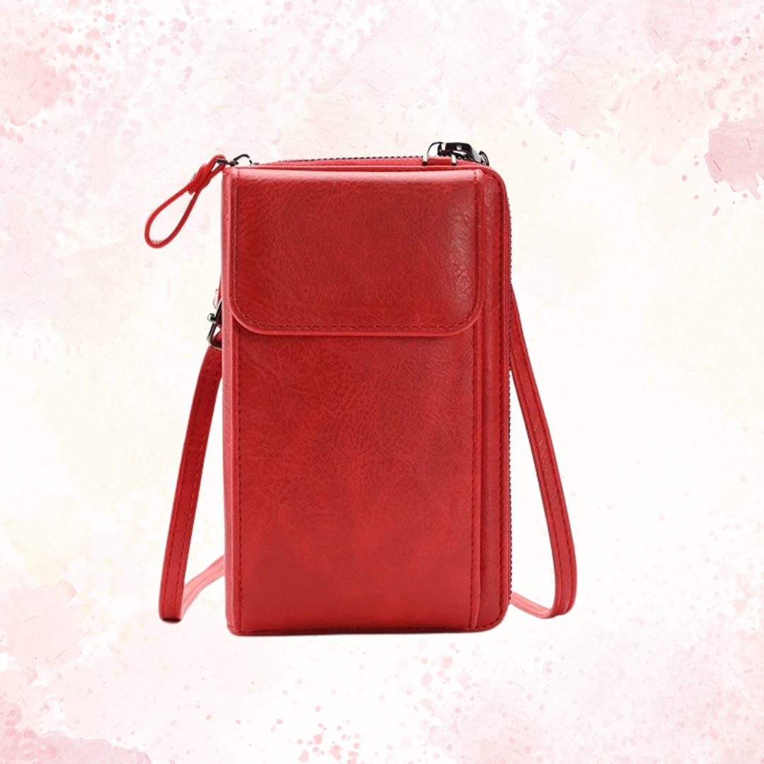 Women's Compact Vertical Crossbody Purse in Red by Juana Fashion