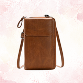 Women's Compact Vertical Crossbody Purse in Brown by Juana Fashion