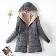 Women's Wool Blend Hooded Midi Parka Coat — View 4