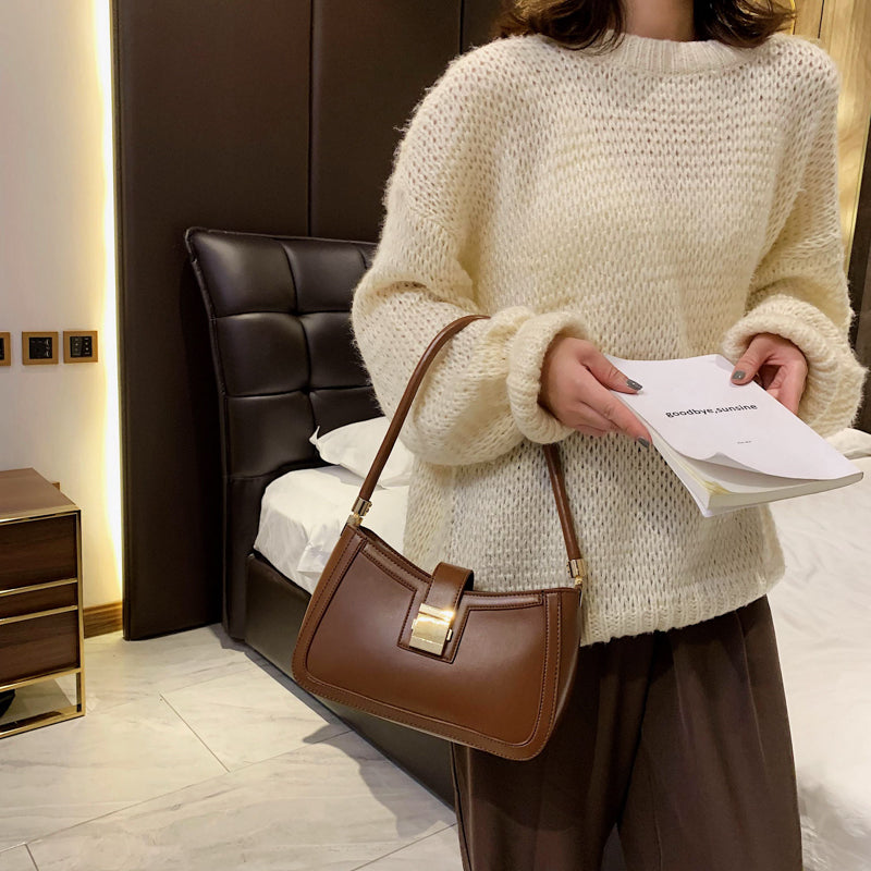 Women's Zip Shoulder Bag with Buckle Detail by Juana Fashion