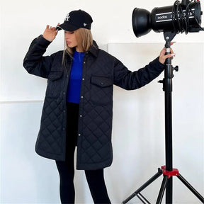 Women's Button Detail Puffer Jacket — View 9