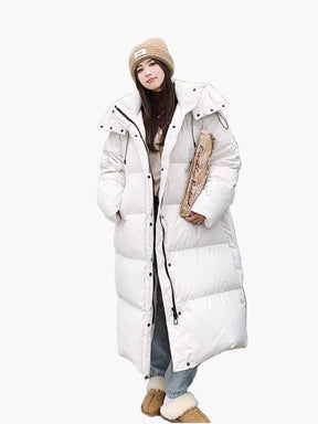 Women's Long Oversized Hooded Quilted Coat | Daniela in Pink - Juana Fashion