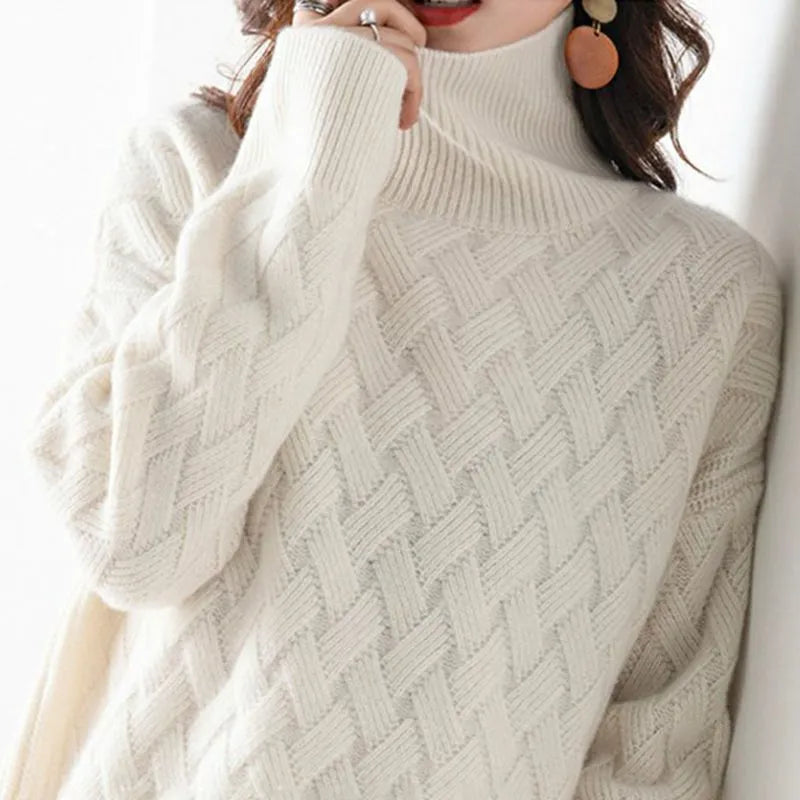 Women's Cashmere Blend Turtleneck Sweater — View 2