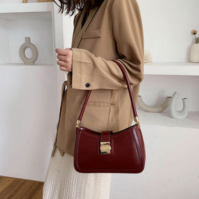 Women's Zip Shoulder Bag with Buckle Detail by Juana Fashion
