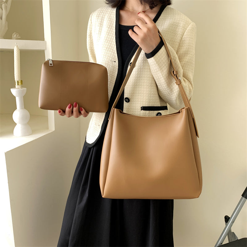 Women's Soft Faux Leather Shoulder Tote Bag by Juana Fashion