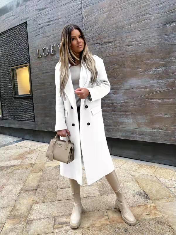 Women's Wool Long Sleeve Coat — View 10