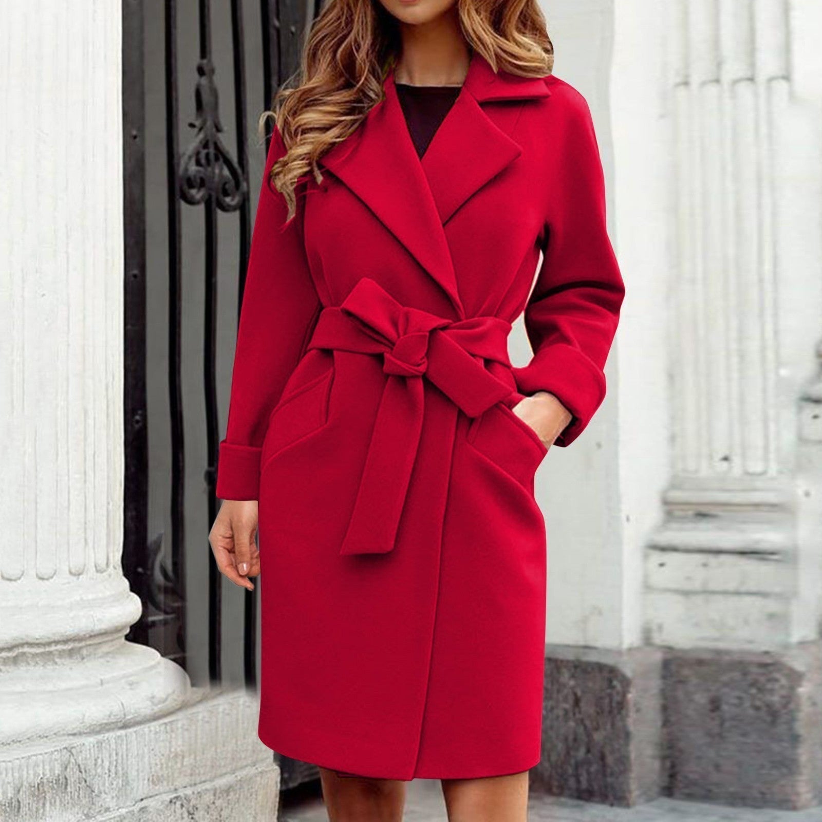 Women's Button Detail Trench Coat — View 7