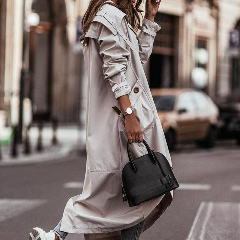Women's Double Breasted Trench Coat — View 1
