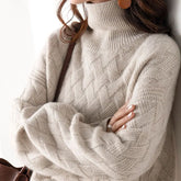 Women's Cashmere Blend Turtleneck Sweater — View 3
