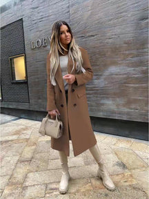 Women's Wool Long Sleeve Coat — View 9