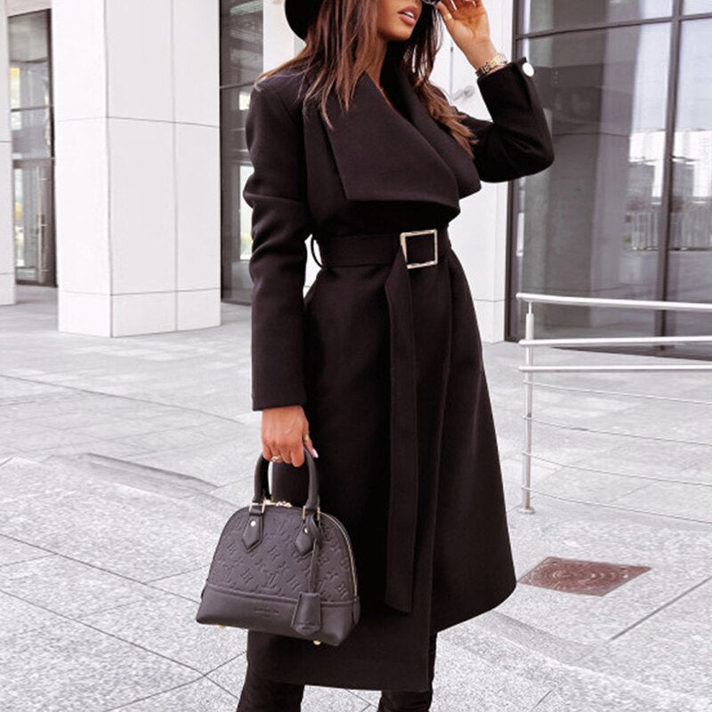 Women's Wool Belted Coat — View 6