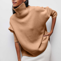 Women's Cotton Oversized Turtleneck Sweater — View 5