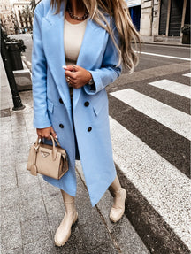 Women's Wool Long Sleeve Coat — View 8